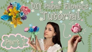 Diy Paper Flower Bouquet Tutorial 💐  Part 1 [upl. by Zelig]