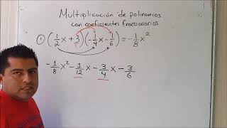 Multiplicación de polinomios con coeficientes fraccionarios paso a paso [upl. by Earehs]