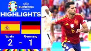 Spain vs Germany 2  1 All Goals and Highlights Quarter final Euro 2024 [upl. by Assenev161]