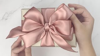 Gift Wrapping  禮物包裝教學  禮物盒蝴蝶結打法三層蝴蝶結（Step By Step） [upl. by Amadis690]