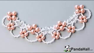 Pandahall originale tutorial  DIY Collana di perle rosa e bianca [upl. by Nlycaj]