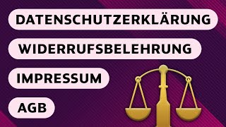 Rechtstexte kostenlosen erstellen lassen Impressum AGB Datenschutzerklärung Widerrufsbelehrung [upl. by Nekal]