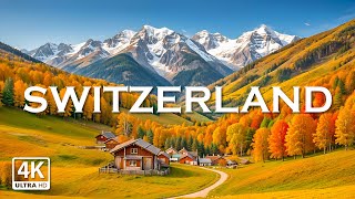 Switzerland 4K UHD Autumn Aerial Film • Stunning Footage Scenic Relaxation Film with Calming Music [upl. by Taub38]