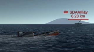 Surcouf Submarine gameplay 3  World War Battleship [upl. by Quita]