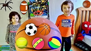 Learn Colors with Sport Ball Toy for Children  Toddlers Learning and Playing Activity BallPit Show [upl. by Geoff]