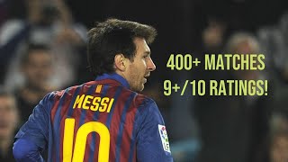 Messi has 400 Matches That Are Rated 910 [upl. by Esinet184]