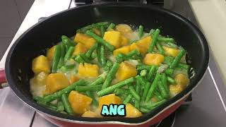 Masustansyang ginataang sitaw kalabasa at hipon abbyskitchenvlog asmr [upl. by Mic]