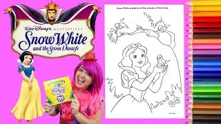 Coloring Snow White Disney Princess Coloring Book Page Colored Pencil Prismacolor  KiMMi THE CLOWN [upl. by Yecats]