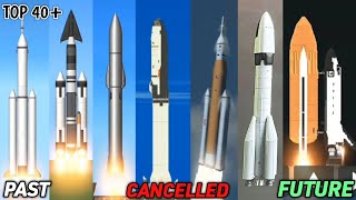 World all Top 40 Rockets Launches in Spaceflight Simulator [upl. by Rhynd]