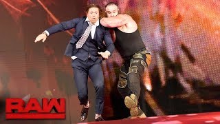 Braun Strowman returns to lay waste to Miz amp The Miztourage Raw Oct 30 2017 [upl. by Noslien]