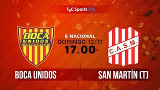 Primera B Nacional Boca Unidos vs San Martín T  BNacionalenTyC [upl. by Aistek678]