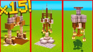 MINECRAFT ⏩ 15 DISEÑOS de LAMPARAS para tus CONSTRUCCIONES 😍 [upl. by Aztiray]