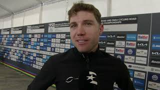 Marc Hirschi  Interview at the finish  World Championships Road Race Zürich 2024 [upl. by Terry]