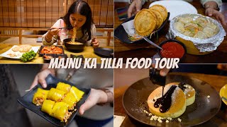 MAJNU KA TILLA Food Tour  Laphing Korean food Momos Pancakes amp More  Delhi Food [upl. by Enylekcaj]