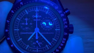 Moonswatch Mission to the Moonphase  New Moon SO33B700  In UV Light [upl. by Odlaner656]