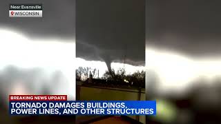 1st tornado to hit Wisconsin in February spotted NWS [upl. by Eelamme]