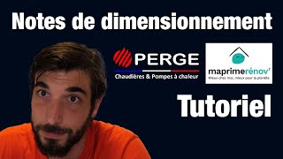 PERGE  Notes de dimensionnement pour les aides de lÉtat Tutoriel [upl. by Monte]