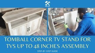 Walker Edison Columbus 44quot Grooved Door Corner TV Stand Assembly aka Tomball Middlebrook Loredo [upl. by Liza]