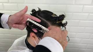 Mens Haircut for Curly Hair  Come lavorare su un taglio riccio [upl. by Rick]