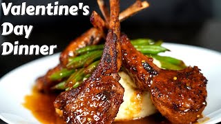 Full Valentines Day Dinner From Start To Finish  Glazed Lamb Chops Recipes MrMakeItHappen [upl. by Hafinah]