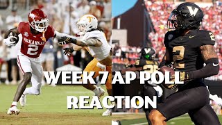 Alabama FALLS to 7  Texas is 1 again  Week 7 AP Poll Instant Reaction [upl. by Oninrutas859]