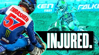 INJURED Nate Thrasher Chase Sexton Ryder Difrancesco amp More Updates After Glendale SX Crash [upl. by Koh630]