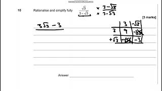 AQA further maths GCSE 2022 paper 1  Question 10 [upl. by Landa]