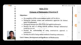 Pedagogy of Mathematics Education Med 4th semester syllabus  Master of Education  Med 4th Sem [upl. by Aven]