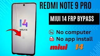 Redmi note 9 pro frp bypassmiui 14 frp bypass [upl. by Ayamahs868]