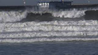 Huge 15Foot Waves Rock Ocean Beach Surfers and Spectators [upl. by Eenafets]