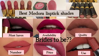 Best Medora lipstics shades with number  Brides to be  Affordable Quality  Availability [upl. by Lelah54]