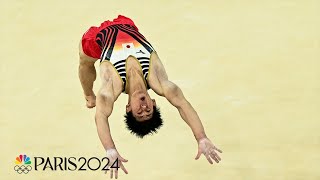 Daiki Hashimoto NAILS his floor routine in mens gymnastics team final  Paris Olympics  NBC Sports [upl. by Zondra]