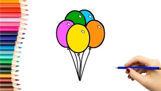 Kaip nupiešti BALIONUS  How to draw balloons [upl. by Indyc]