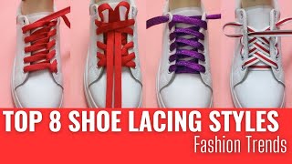 Top 8 Shoes lace styles Shoe lacing styles  Shoes less style P211223 shoelace tieshoelaces [upl. by Enavi]