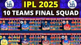 IPL Auction 2025  All Team Squad  IPL Team 2025 Players List  Csk Kkr Mi Rcb Rr Gt Srh Dc [upl. by Nagn695]