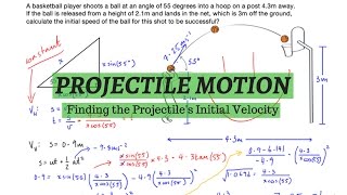 Projectile Motion  Finding Launch Velocity More Difficult [upl. by Haywood651]