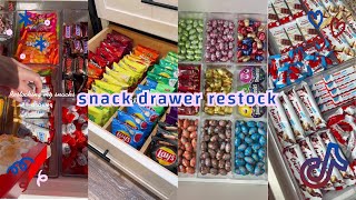 Snack drawer restock  organizing and restocking ASMR  Tiktok compilation 🍬🍭🍫 [upl. by Gnoh]