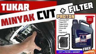 Cara tukar ganti servis minyak gearbox cvt filter tutorial betul cepat proton exora cfe turbo diy [upl. by Ellehcan]