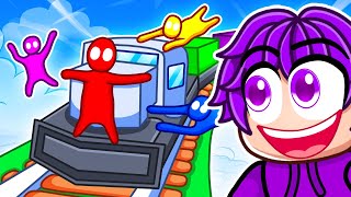 4 Friends on 1 TRAIN… GANG BEASTS [upl. by Adiv]