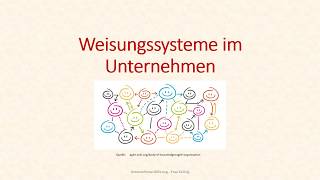 BWL  Weisungssysteme im Unternehmen [upl. by Eralcyram154]