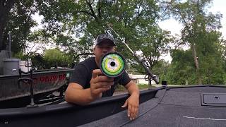 Spooling Braided Fishing Line On Catfish Reels [upl. by Ahsenev]