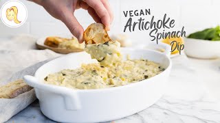 Vegan Artichoke Spinach Dip  easy healthy plantbased glutenfree  Chef Ani [upl. by Arihaz]