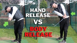 HOW TO RELEASE THE GOLF CLUB  Hand Release VS Body Rotation Release [upl. by Nawoj]