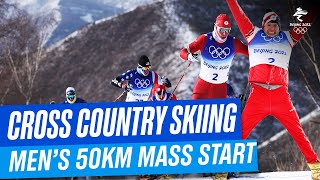 CrossCountry Skiing Mens 50km Mass Start Free  Full Replay  Beijing2022 [upl. by Elik]