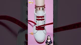 How to tie shoe laces fancy Shoelacing style for girls shorts shoeslacestyles [upl. by Niram]