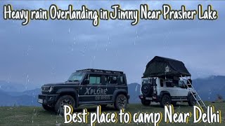 Jimny Overlanding and Cooking in Heavy Rain at Prasher Lake Jungle jimnyoverlanding jimnycamping [upl. by Marala]