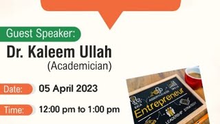 Seminar on entrepreneurship Dr Kaleemullah uims [upl. by Beth]