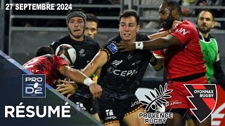 PRO D2  Résumé partie complète Provence Rugby  Oyonnax Rugby  J5  Saison 20242025 [upl. by Vinnie]