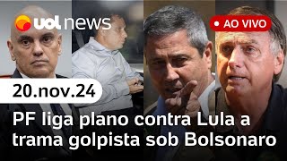 Plano para matar Lula PSOL vai ao STF por prisões de Bolsonaro e Braga Netto e ao vivo  UOL News [upl. by Lydnek]