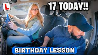 First Ever Driving Lesson on her 17th Birthday  Phoebe Lesson 1 [upl. by Ahtnammas]